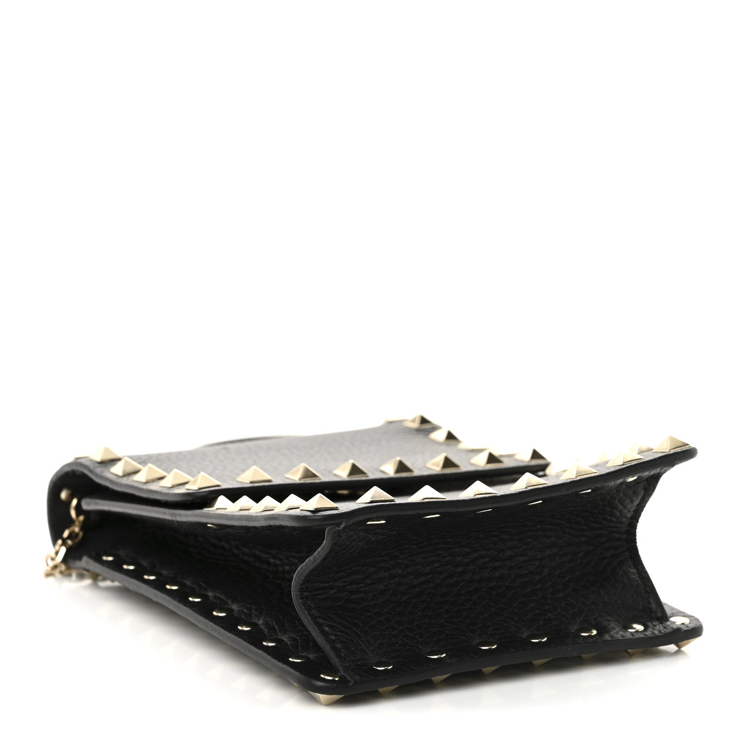 Valentino Garavani Pebbled Calfskin Rockstud Crossbody Black 4 of 9