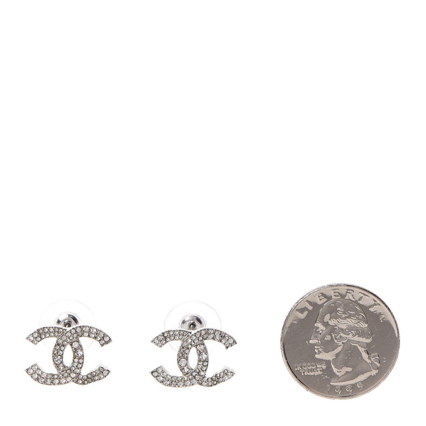 Crystal CC Earrings Silver