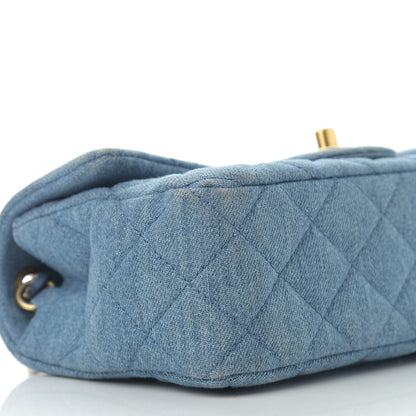 Chanel Denim Quilted Mini Pearl Crush Rectangular Flap Blue 9 of 15