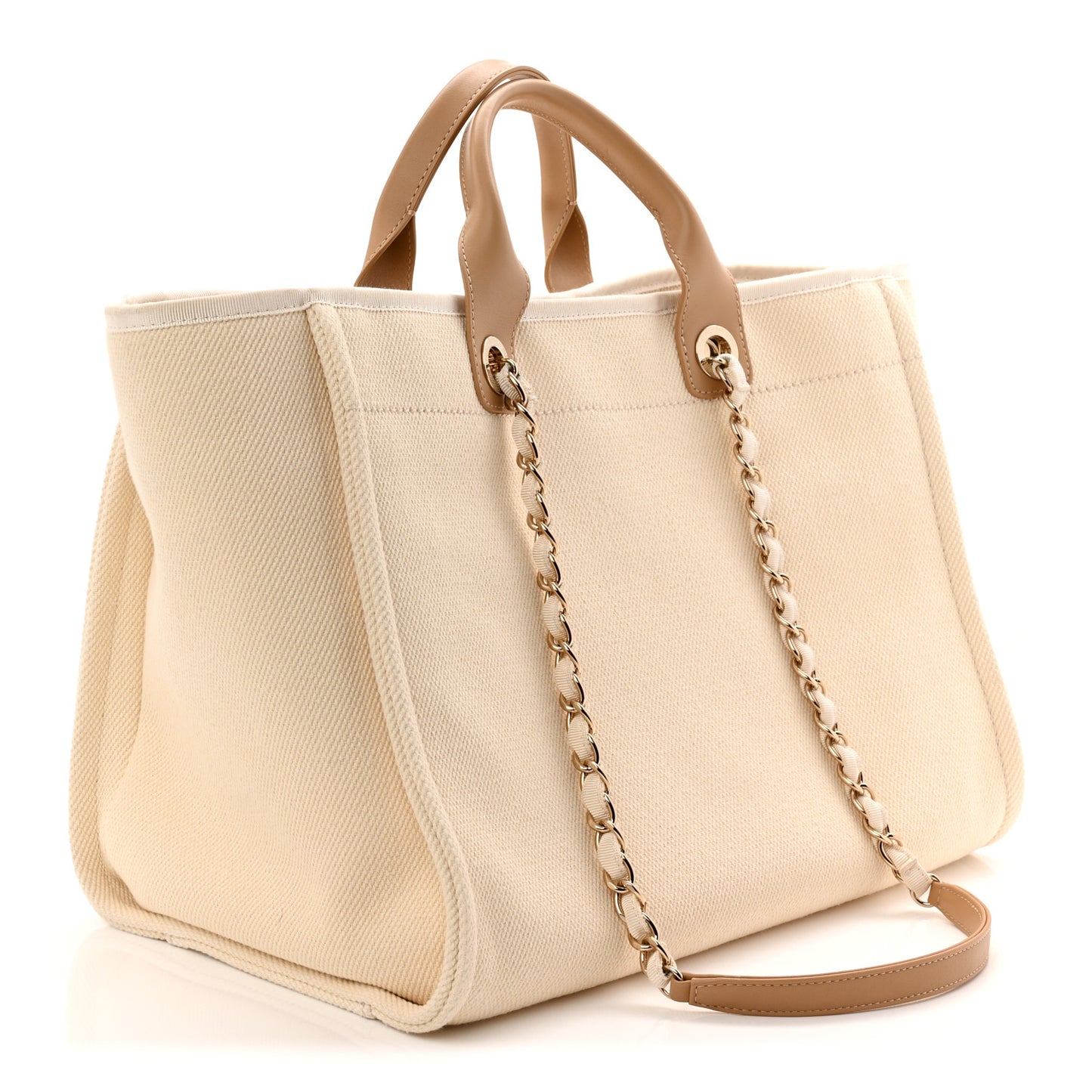 Canvas Pearl Large Deauville Tote Ecru Beige