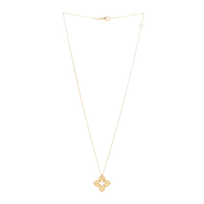 Roberto Coin 18K Yellow Gold Diamond Medium Venetian Princess Flower Pendant Necklace 3 of 5