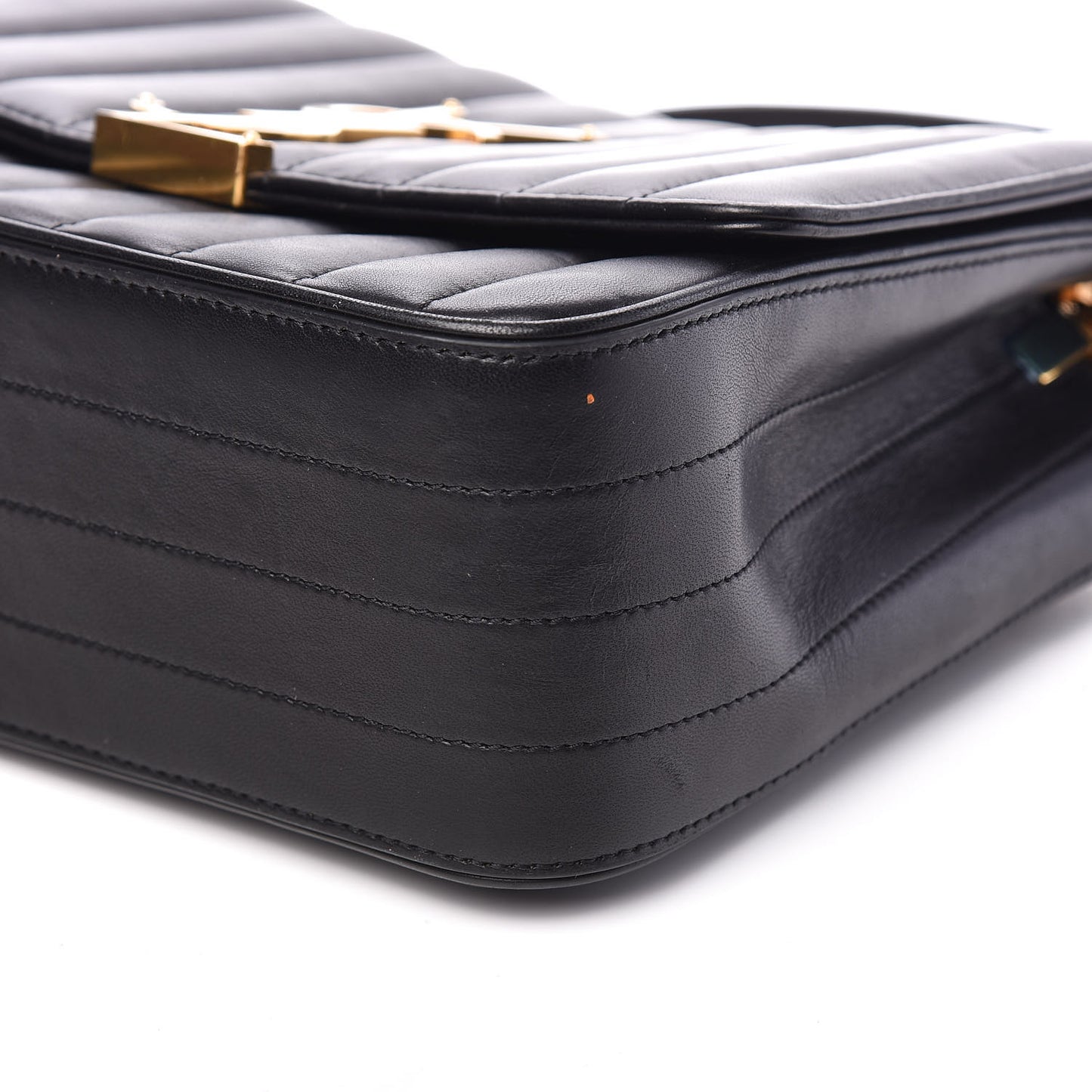 Lambskin Matelasse Monogram Large Vicky Chain Bag Black