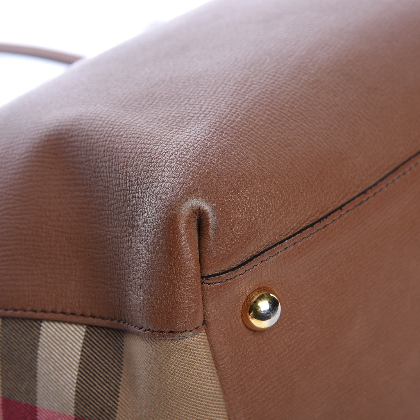 Derby Calfskin House Check Medium Welburn Tote Tan