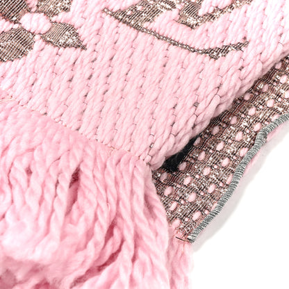 Louis Vuitton Wool Silk Logomania Shine Scarf Pink 4 of 4