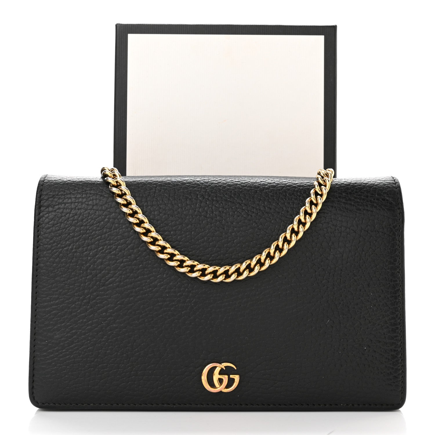 Gucci Calfskin Mini GG Marmont Chain Wallet Black 10 of 10