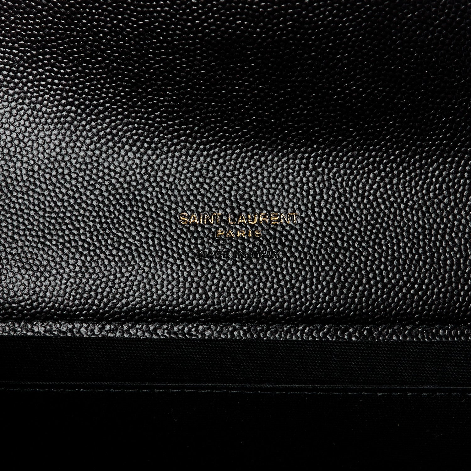 Saint Laurent Grain De Poudre Matelasse Chevron Monogram Envelope Clutch Black 6 of 11