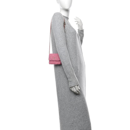 Chanel Tweed Quilted Flap Chain Waist Bag Pink 3 of 11