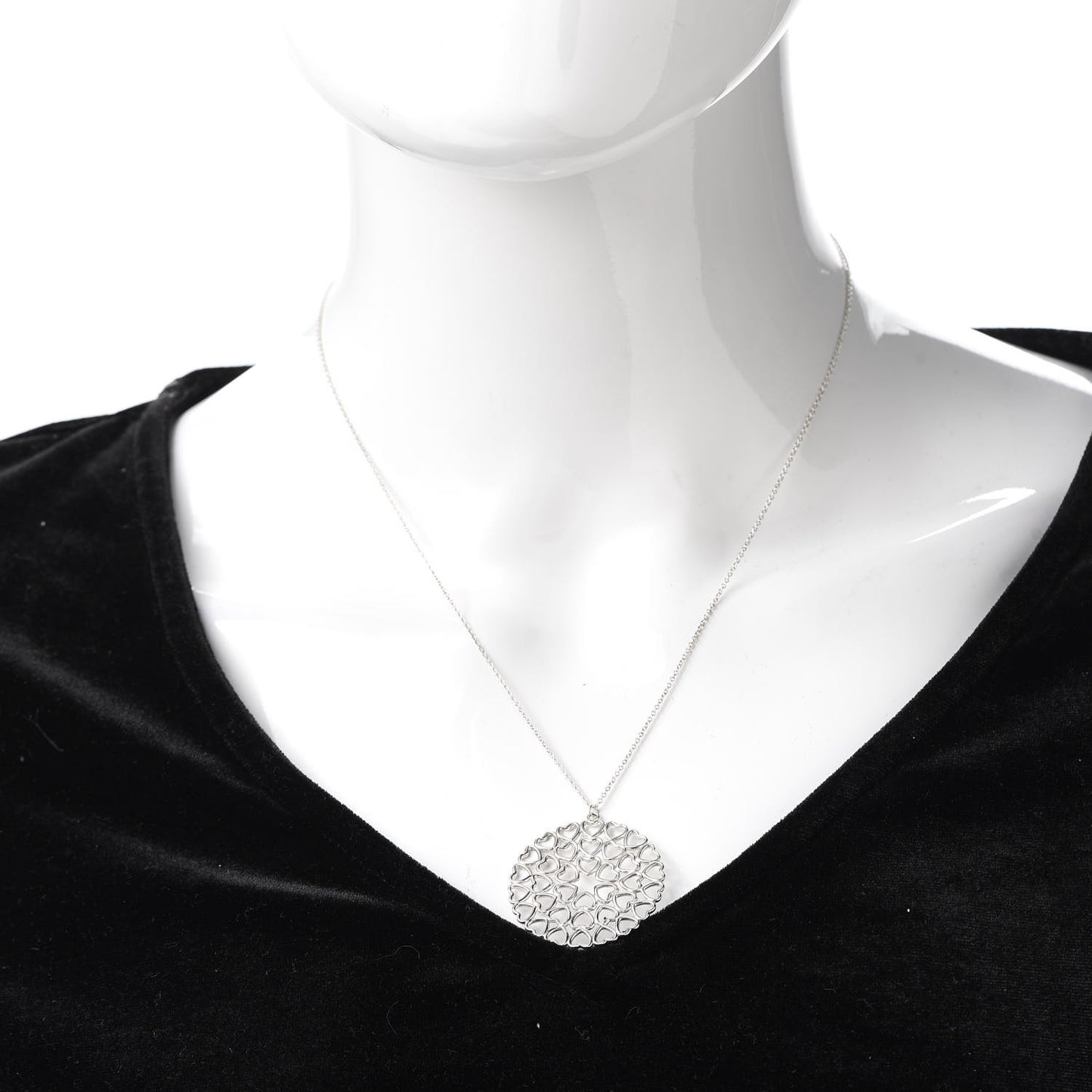 Sterling Silver Paloma Picasso Crown of Hearts Medallion Pendant Necklace