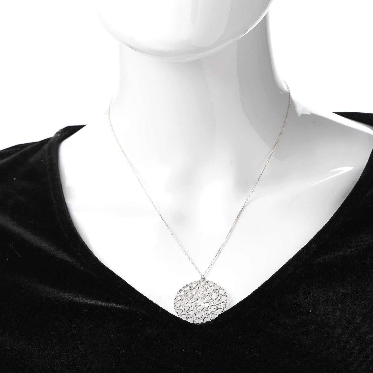 Tiffany Sterling Silver Paloma Picasso Crown of Hearts Medallion Pendant Necklace 2 of 6