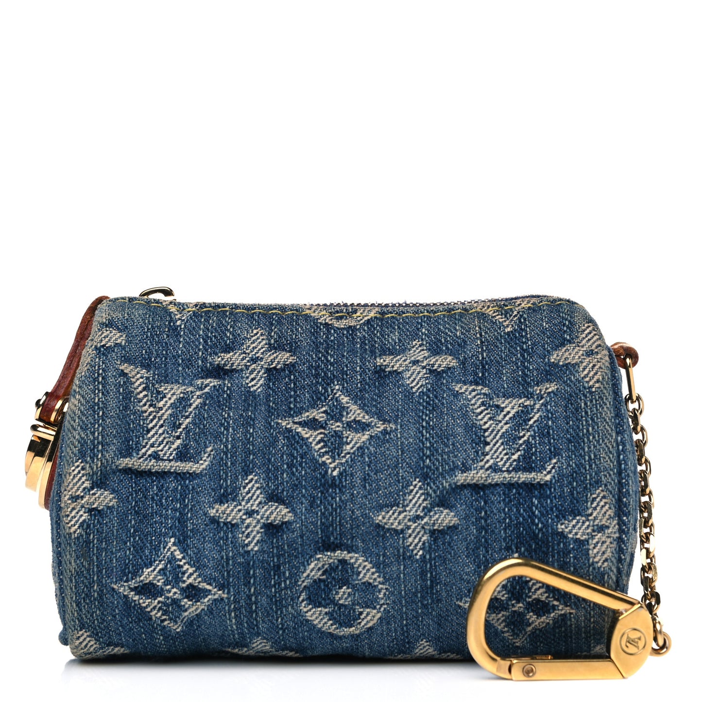 Monogram Denim Pochette Speedy PM Key Holder Blue