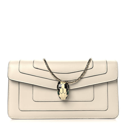 Bulgari Calfskin Serpenti Forever Shoulder Bag White Agate 1 of 10