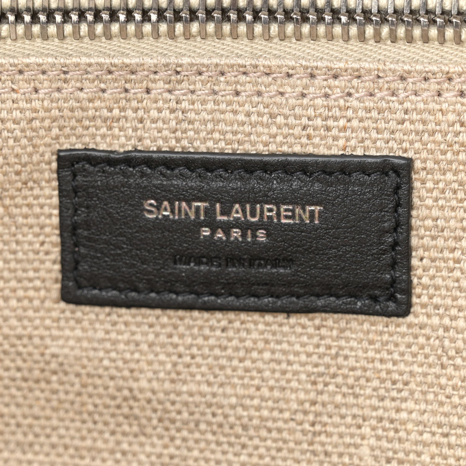Saint Laurent Linen Calfskin Rive Gauche Tote Optic White 6 of 13
