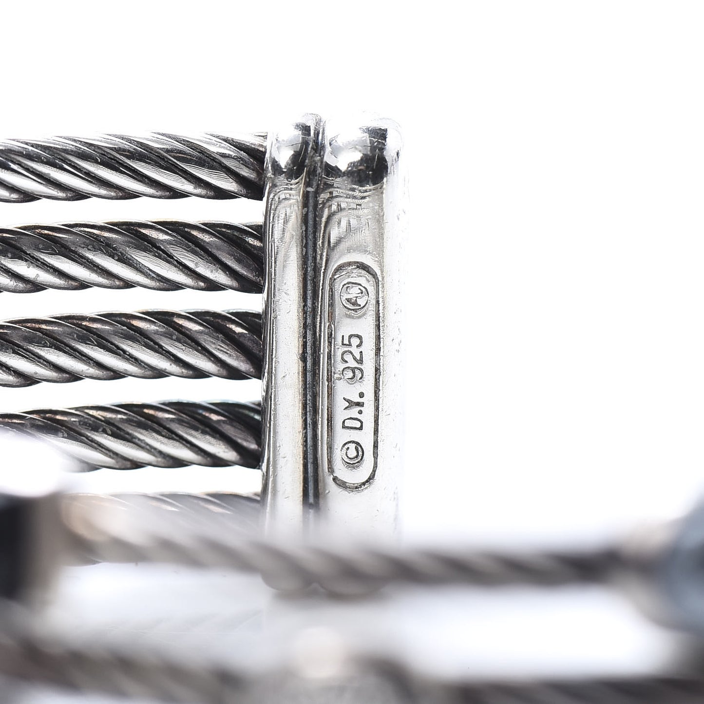 Sterling Silver Diamond Hematite Black Onyx Five Row Confetti Cuff Bracelet