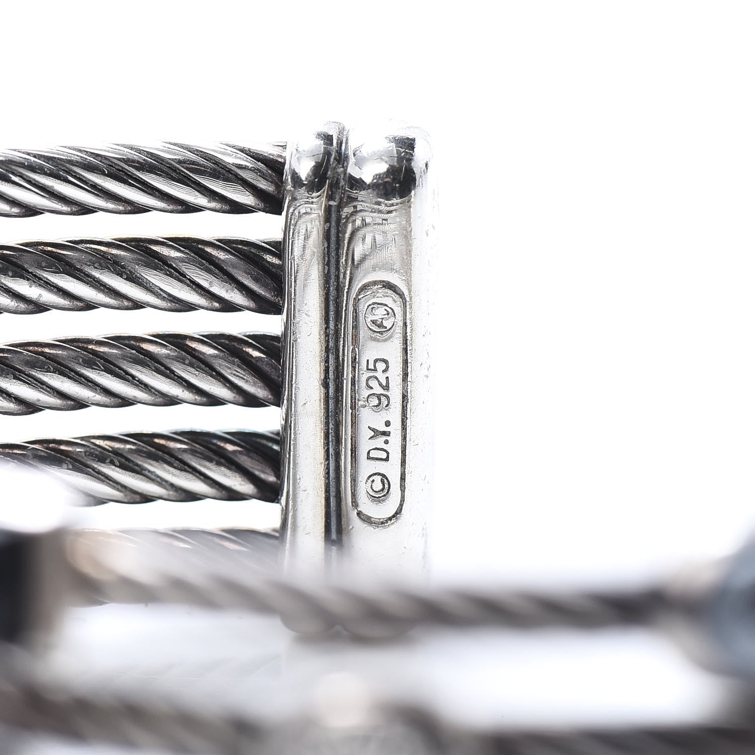 David Yurman Sterling Silver Diamond Hematite Black Onyx Five Row Confetti Cuff Bracelet 4 of 4