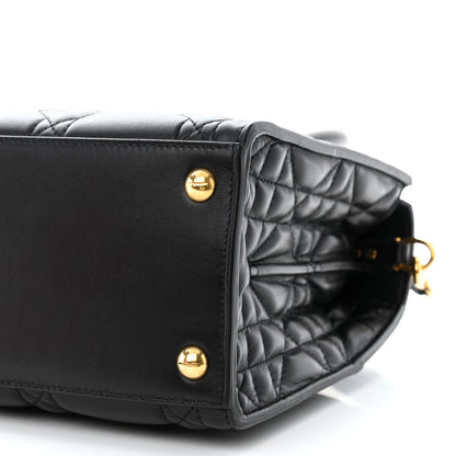 Christian Dior Calfskin Macrocannage Medium St. Honore Tote Black 10 of 13