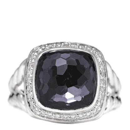 David Yurman Sterling Silver Diamond Black Orchid 11mm Albion Ring 54 6.75 1 of 5