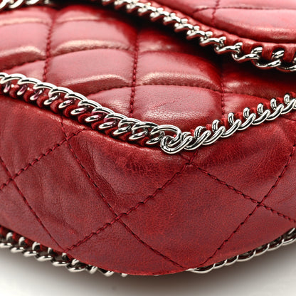 Chanel Lambskin Quilted Madison Chain Trim Flap Dark Red 9 of 9
