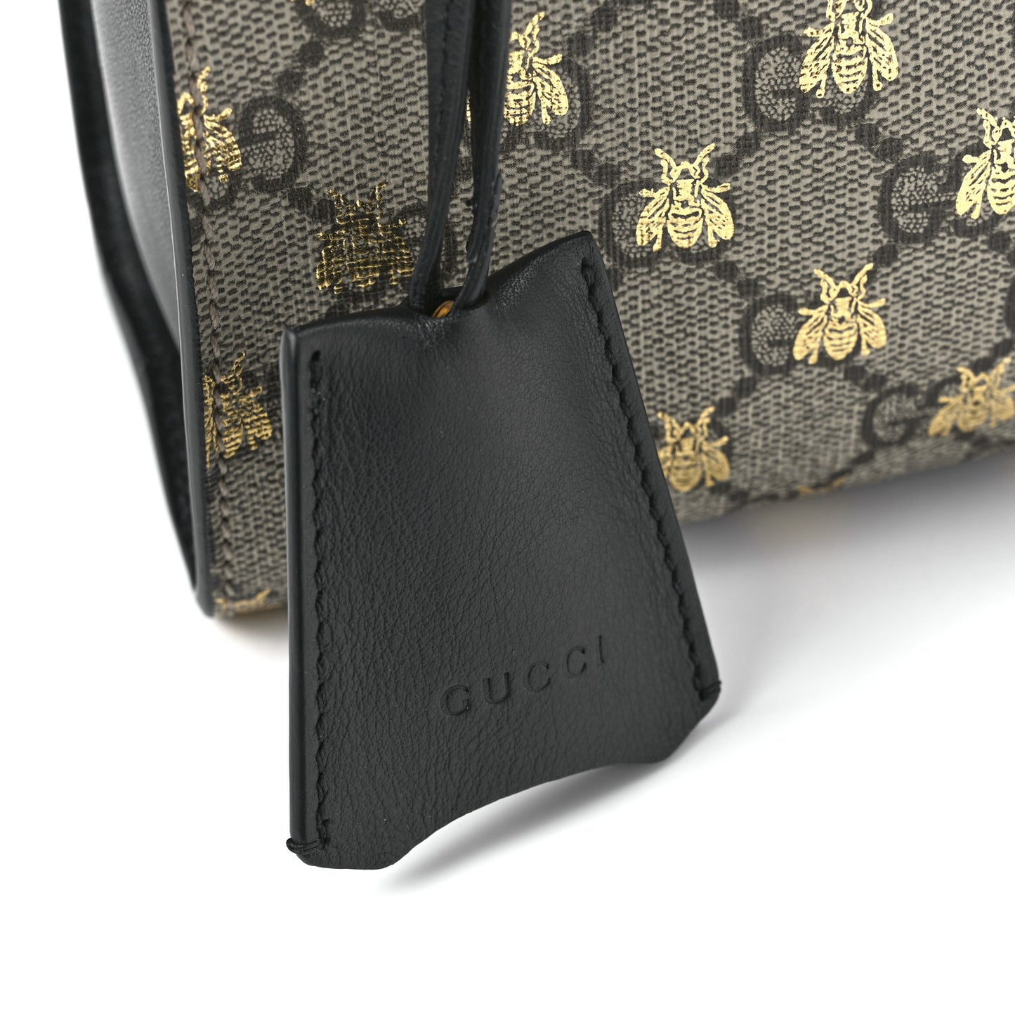 GG Supreme Monogram Bees Small Padlock Tote Beige Oro Black