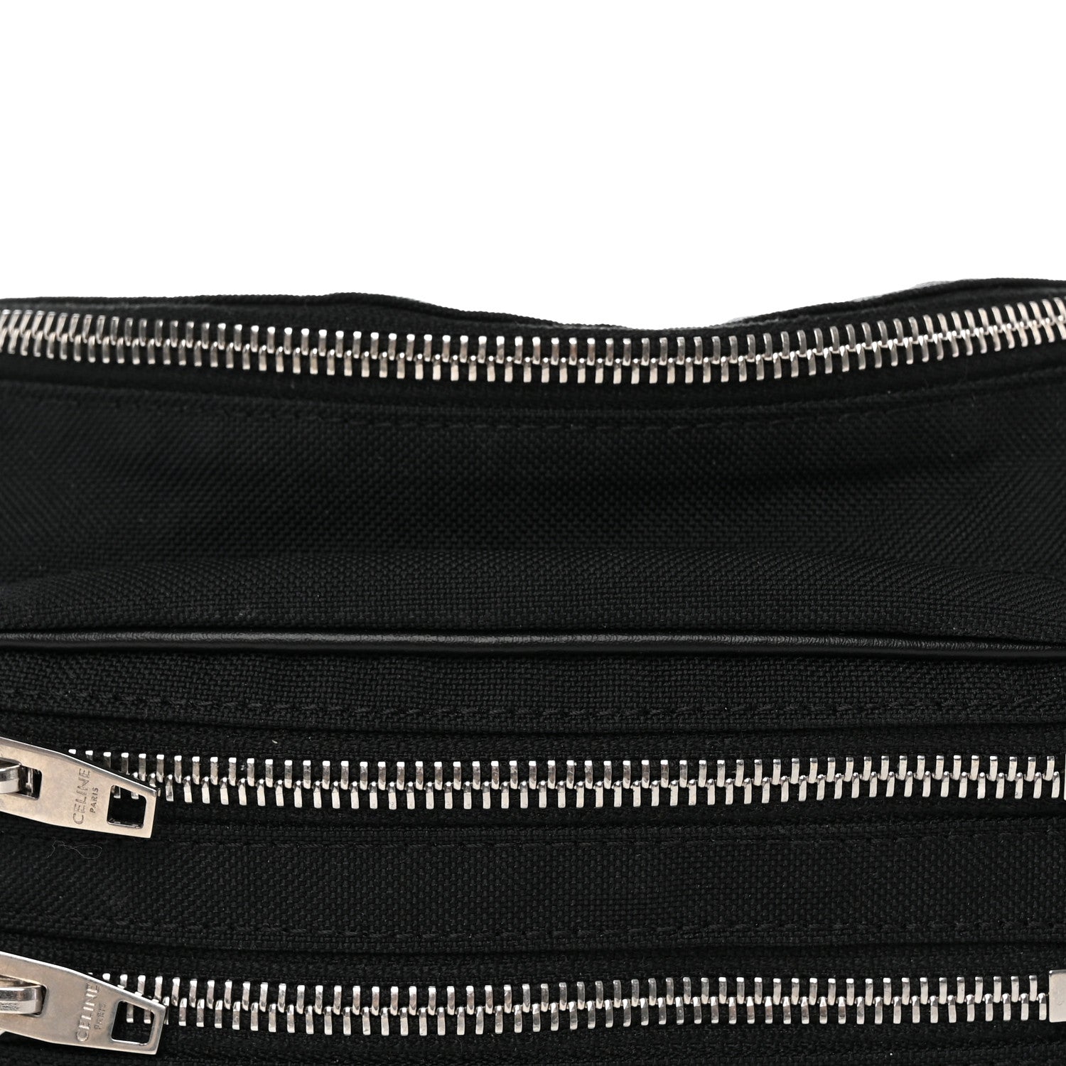 Celine Cotton Gabardine Logo Print Trekking Belt Bag Black 7 of 9