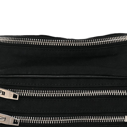 Celine Cotton Gabardine Logo Print Trekking Belt Bag Black 7 of 9