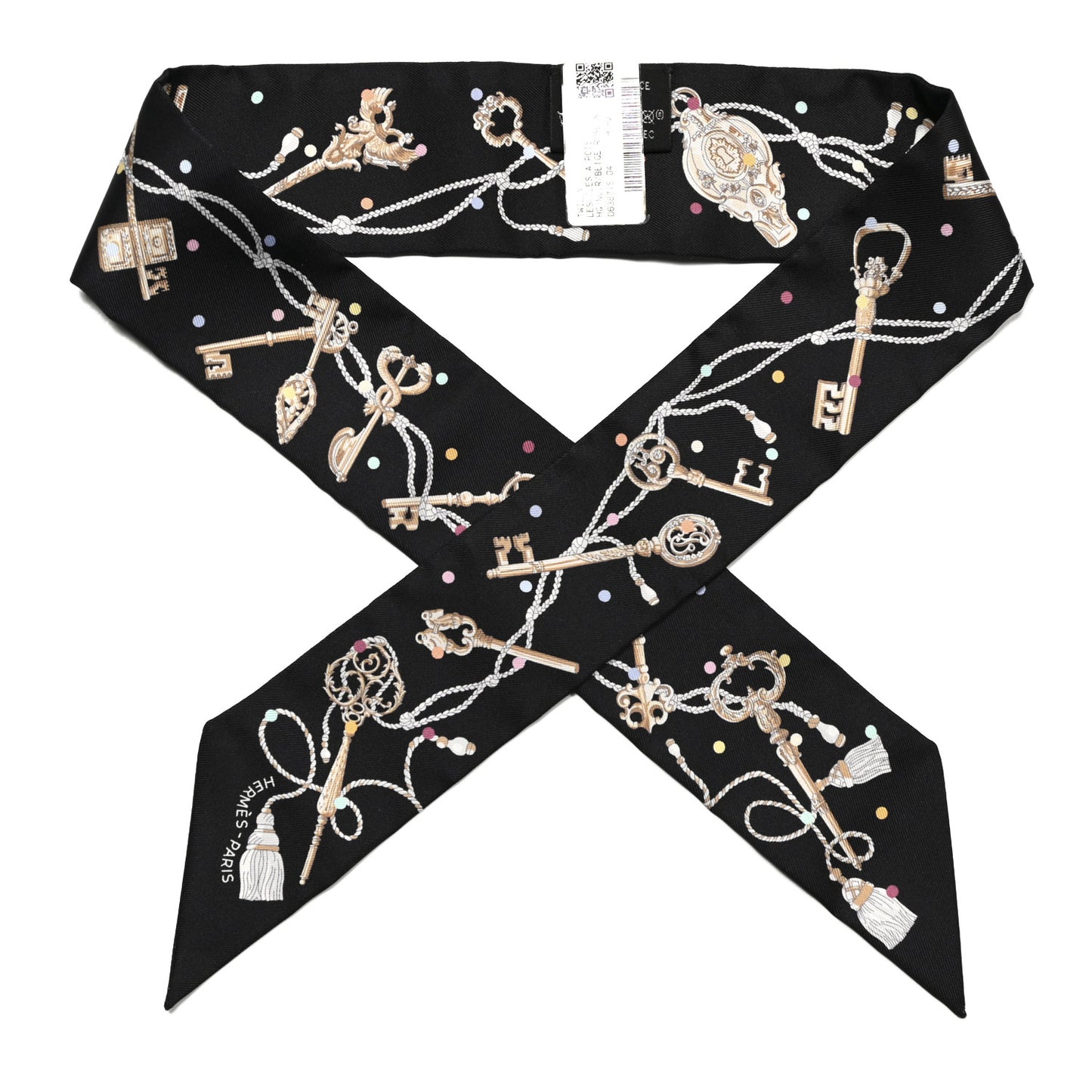 Silk Les Cles A Pois Twilly Black Beige Rose Multicolor