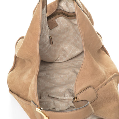Gucci Nubuck Large Soft Stirrup Shoulder Bag Light Brown 5 of 8