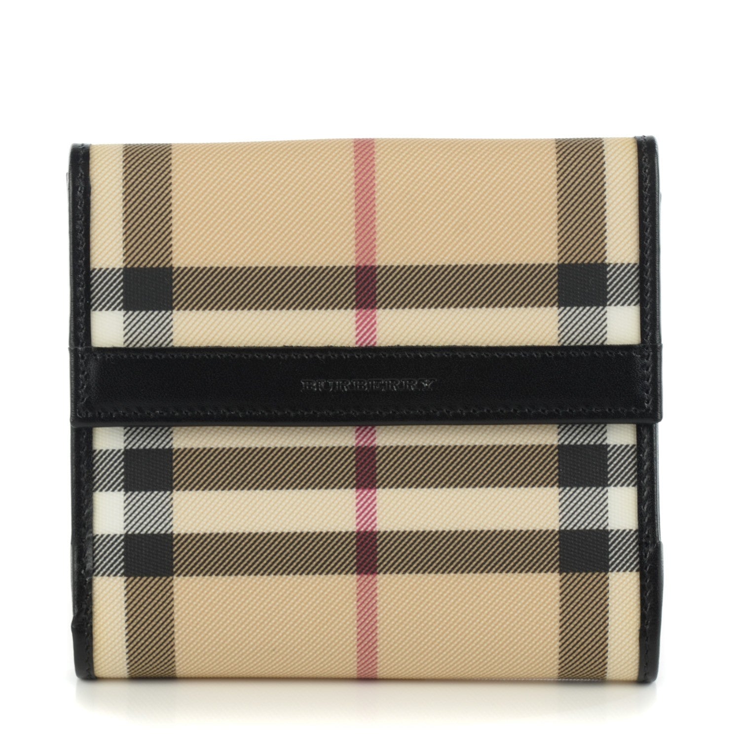 Burberry Nova Check Compact Wallet Black 1 of 7