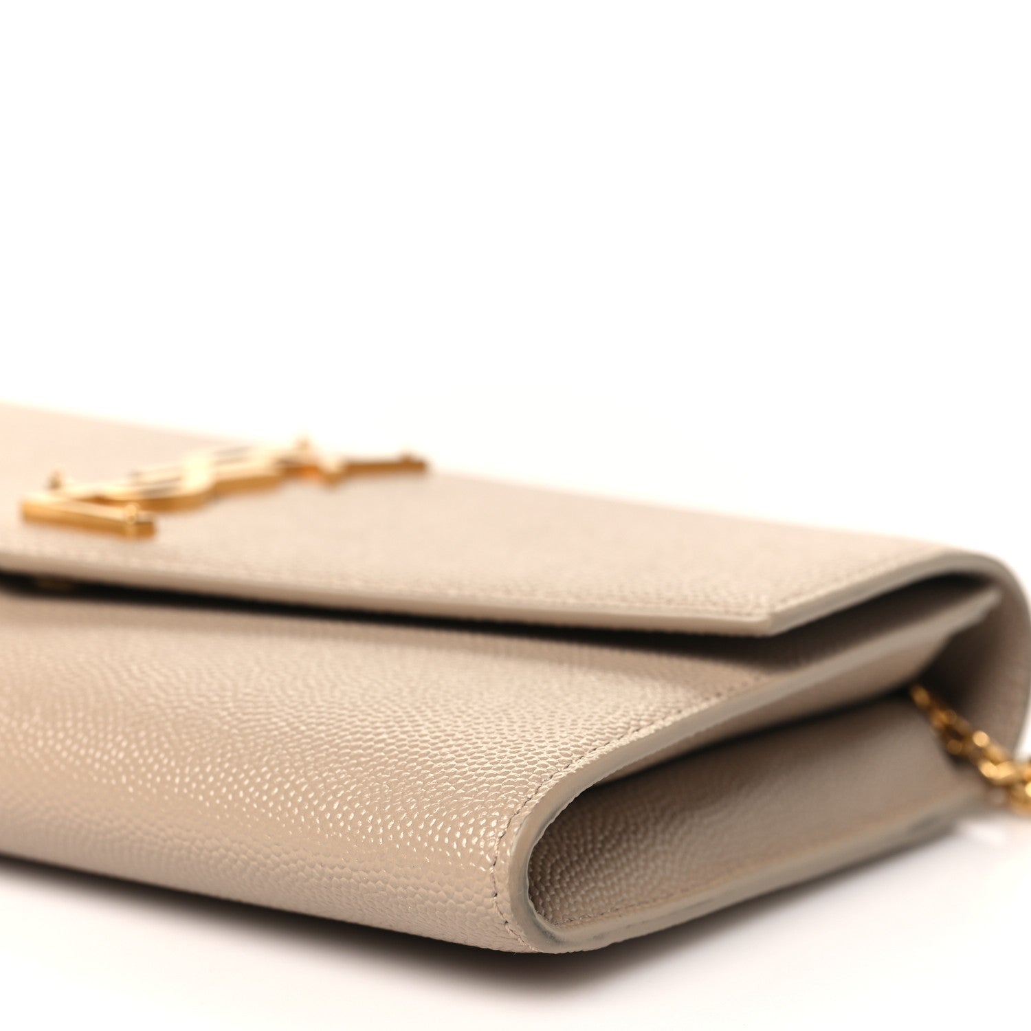 Saint Laurent Grain De Poudre Monogram Uptown Chain Wallet Dark Beige 11 of 11