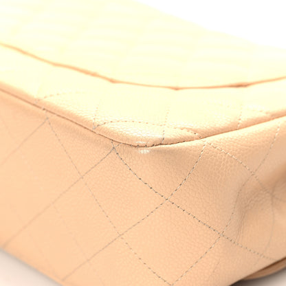 Chanel Caviar Quilted Jumbo Single Flap Beige Clair 12 of 14