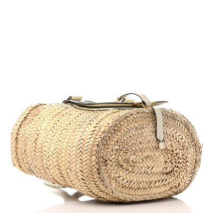 Chloe Raffia Small Grain Calfskin Medium Marcie Basket White 4 of 11
