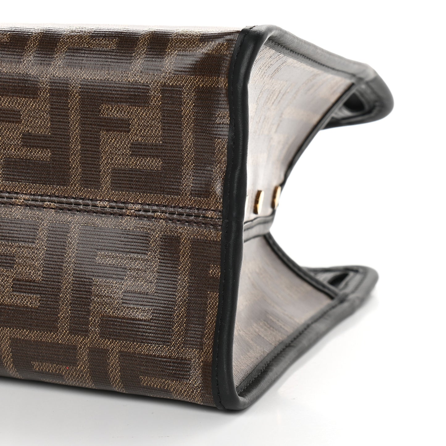 Glazed Fabric Vitello Century FF 1974 Stamp Patch Mini Peekaboo Defender Cover Mogano Panna Black