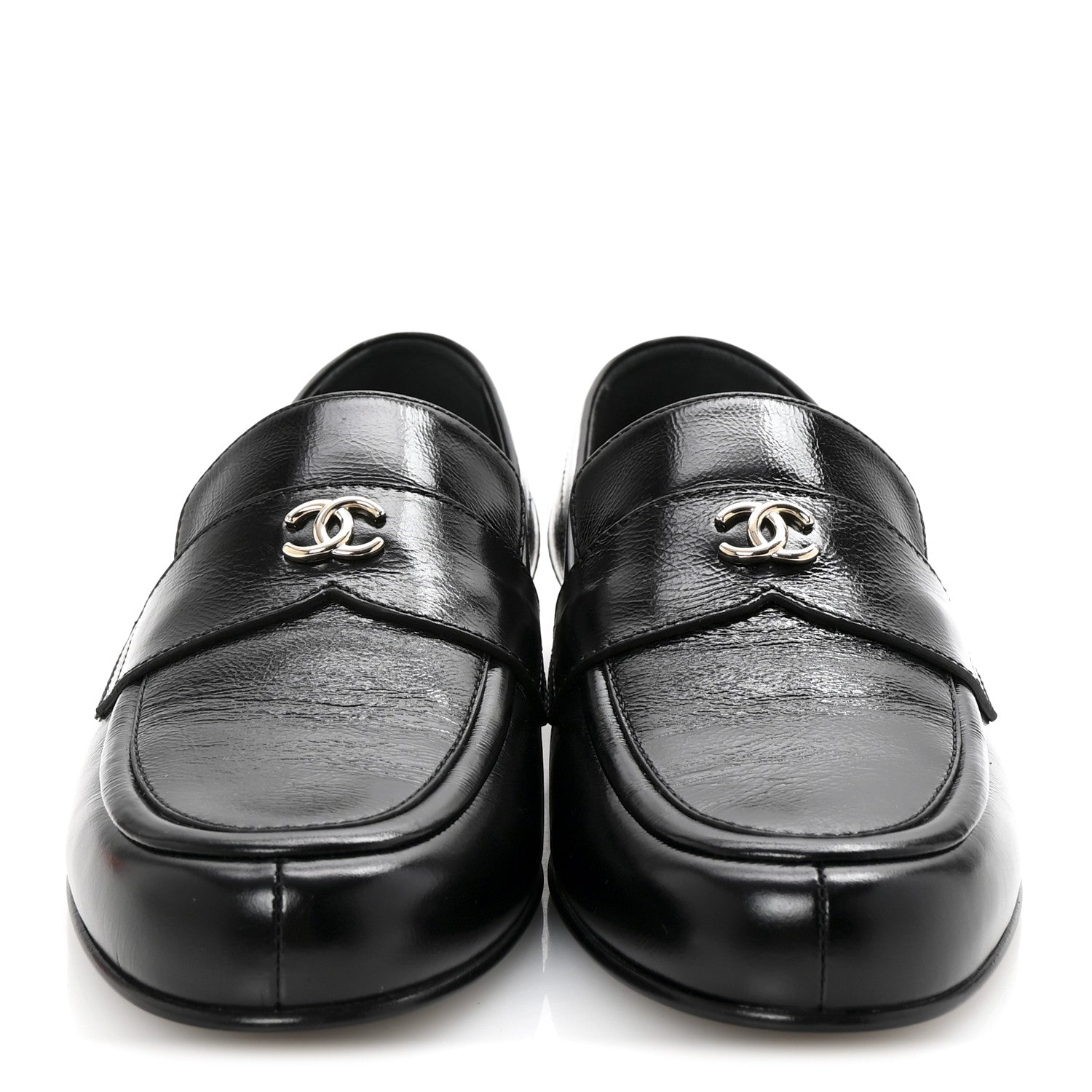 Chanel Calfskin CC Moccasin Loafers 38.5 Black 6 of 20