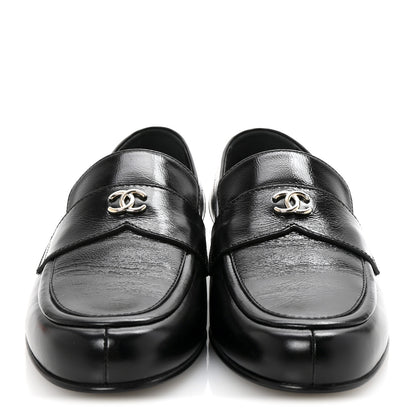 Chanel Calfskin CC Moccasin Loafers 38.5 Black 6 of 20