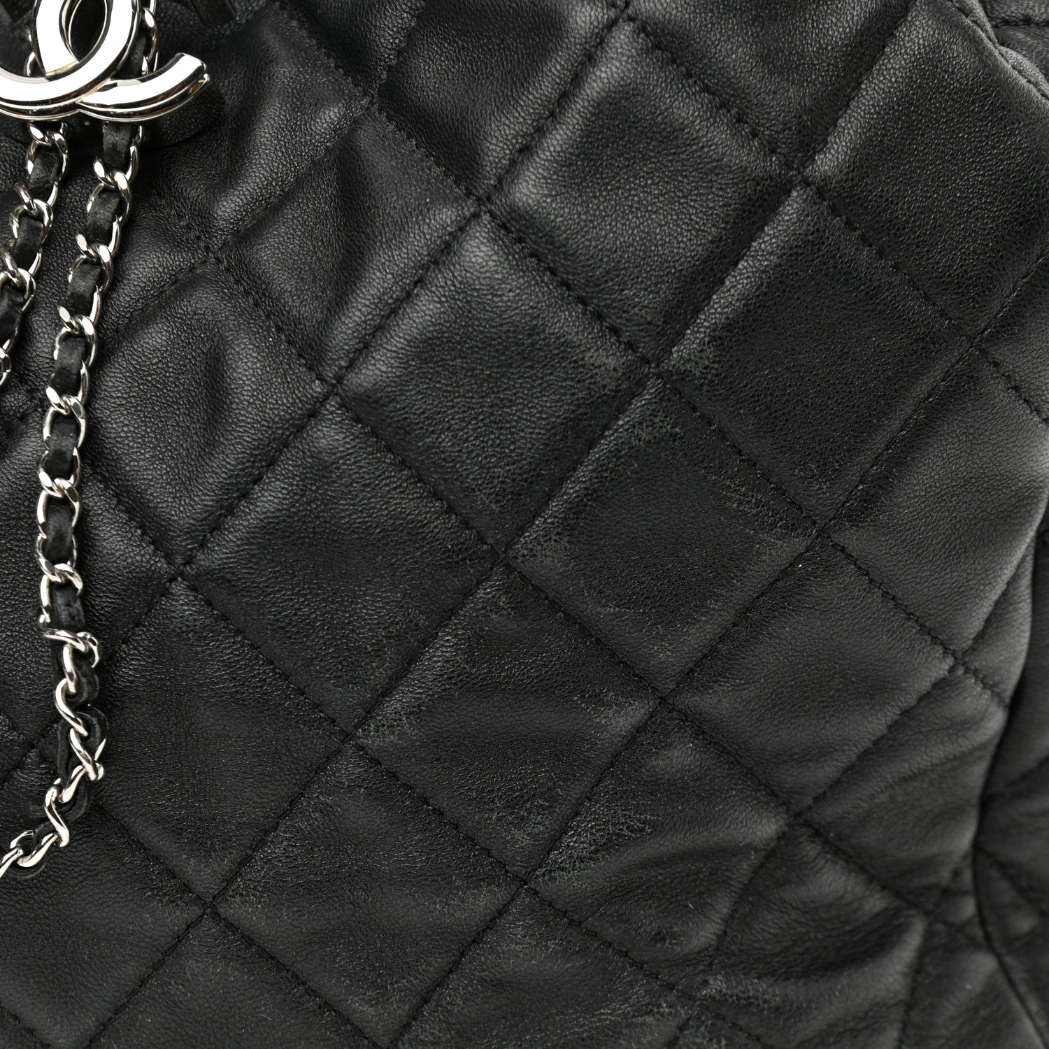 Chanel Lambskin Quilted CC Chain Bucket Bag Black 15 of 16