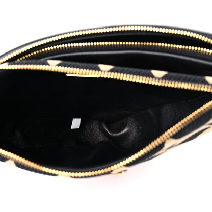 Prada Jacquard Calfskin Triangolo Symbole Embroidered Mini Triangle Double Bag Black Corda 6 of 10