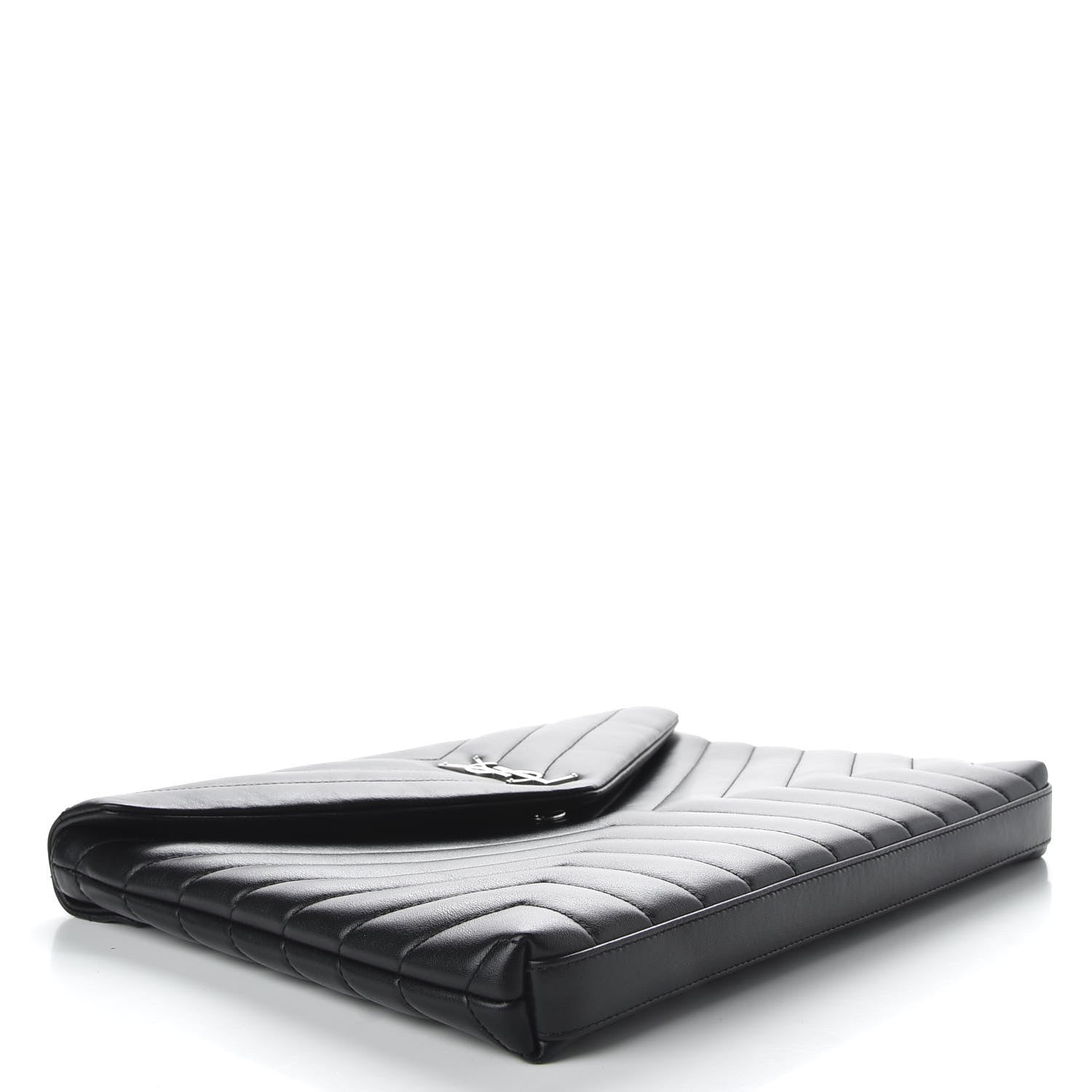 Saint Laurent Calfskin Y Quilted Monogram Loulou Document Holder Black 4 of 7