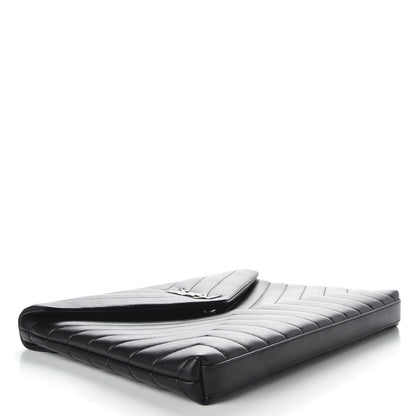 Saint Laurent Calfskin Y Quilted Monogram Loulou Document Holder Black 4 of 7