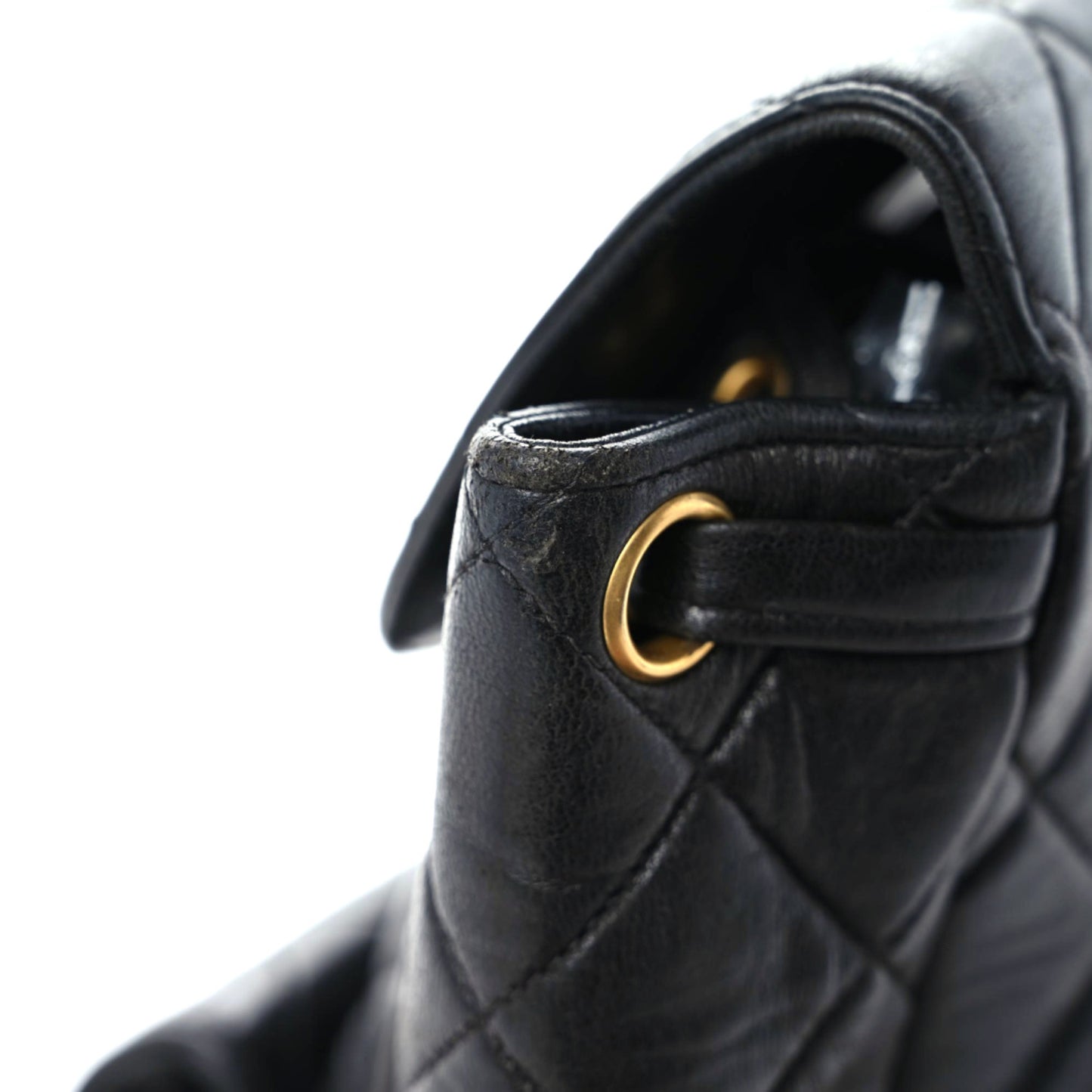 Lambskin Quilted Backpack Black