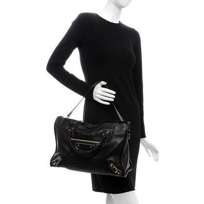Balenciaga Chevre Gold Metallic Edge Hardware City Black 2 of 10