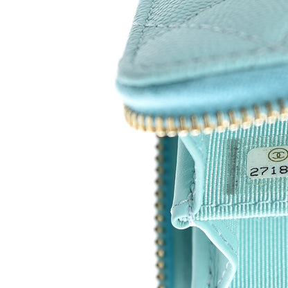 Chanel Caviar Quilted Zip Coin Purse Light Blue 9 of 10