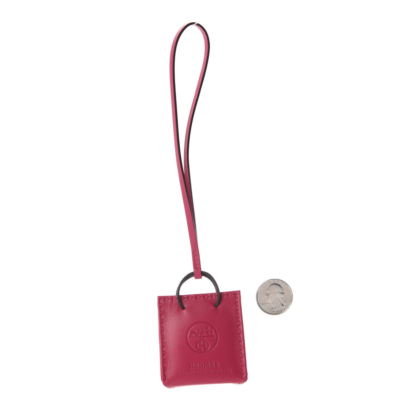 Milo Lambskin Swift Shopping Bag Charm Rose Mexico