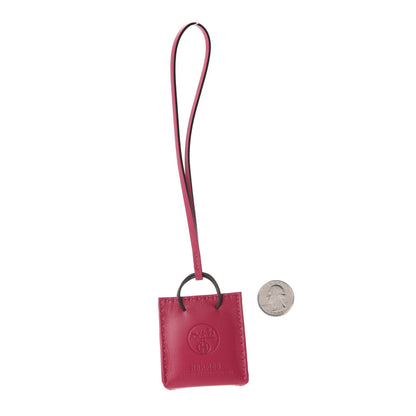 Hermes Milo Lambskin Swift Shopping Bag Charm Rose Mexico 2 of 4