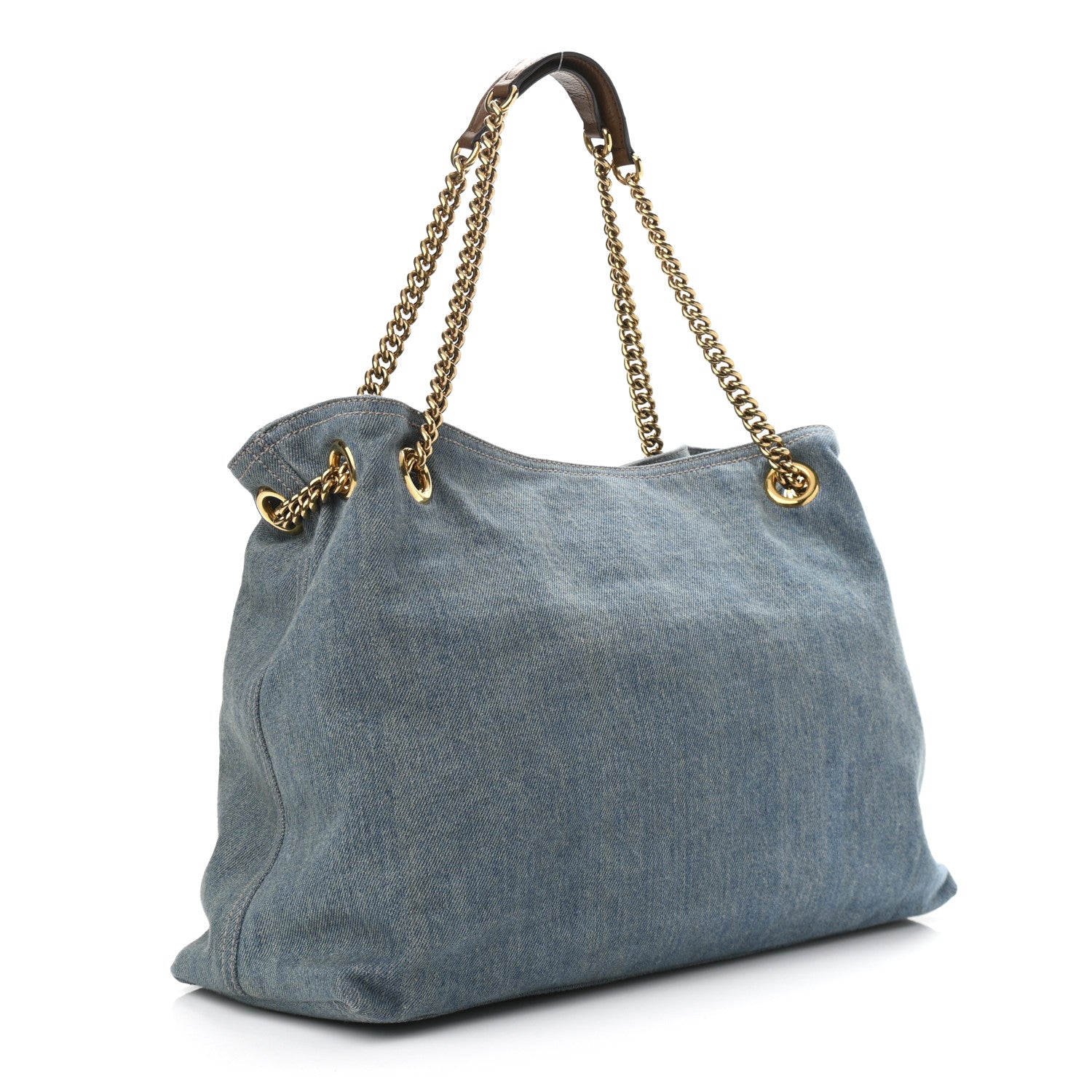 Gucci Denim Medium Soho Chain Shoulder Bag Blue 3 of 12