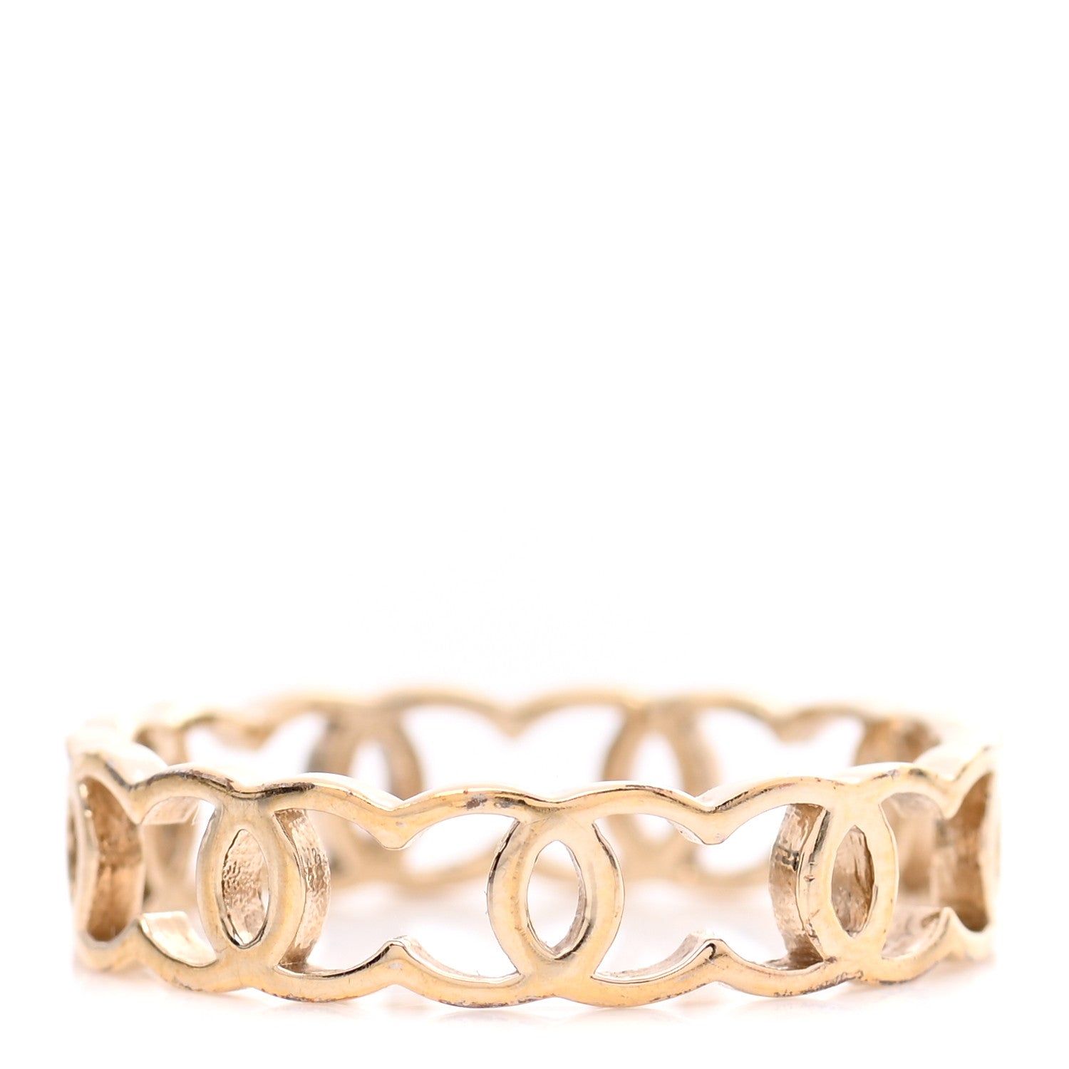 Chanel Metal CC Ring 54 6.75 Gold 1 of 5