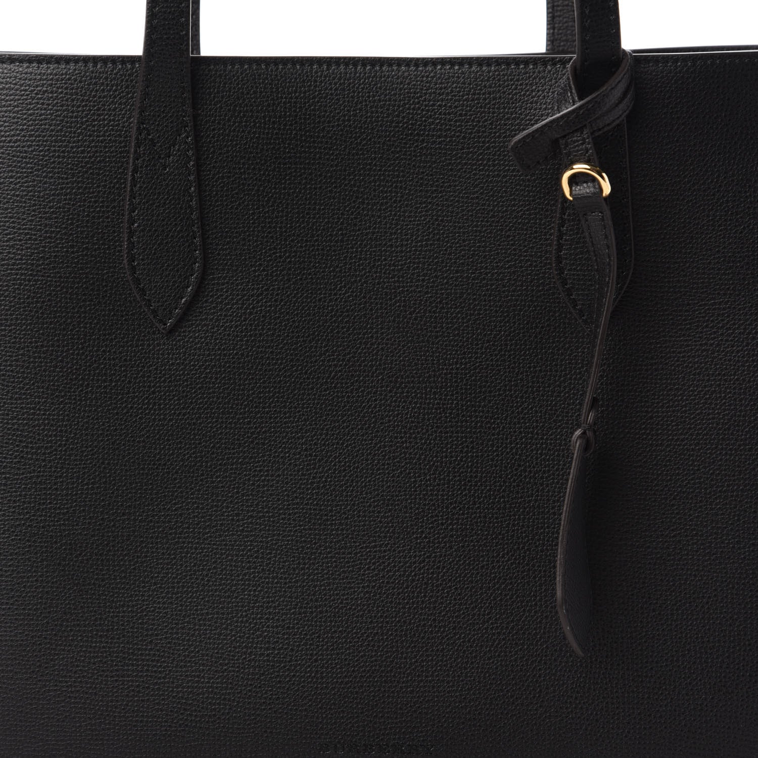 Burberry Grainy Calfskin Haymarket Check Medium Reversible Tote Black 9 of 9