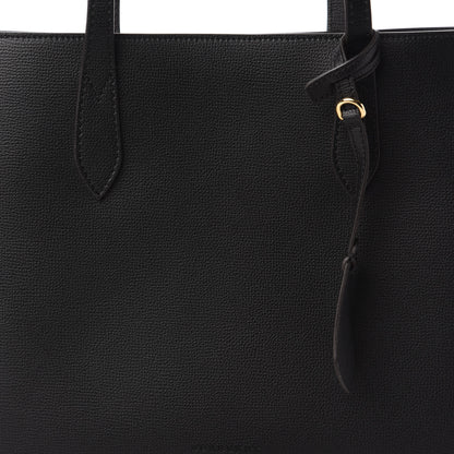 Burberry Grainy Calfskin Haymarket Check Medium Reversible Tote Black 9 of 9