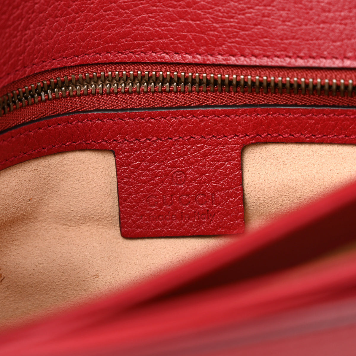 GG Supreme Monogram Medium Queen Margaret Shoulder Bag Red