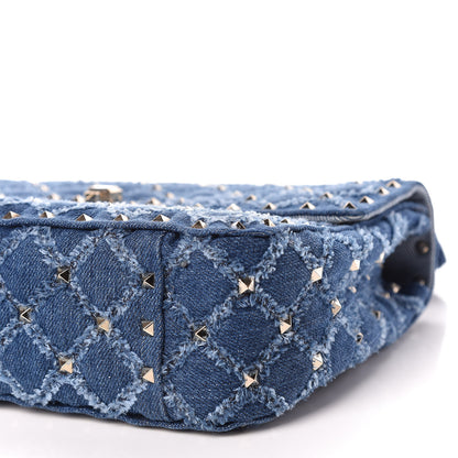 Valentino Garavani Denim Medium Rockstud Spike Shoulder Bag Denim 6 of 8
