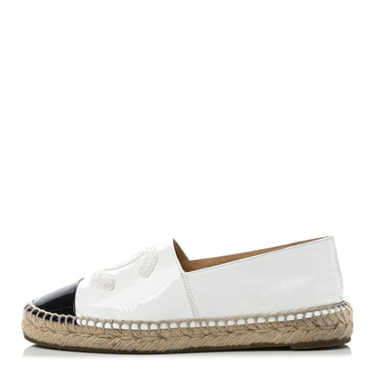Chanel Patent CC Espadrilles 36 White Black 1 of 8