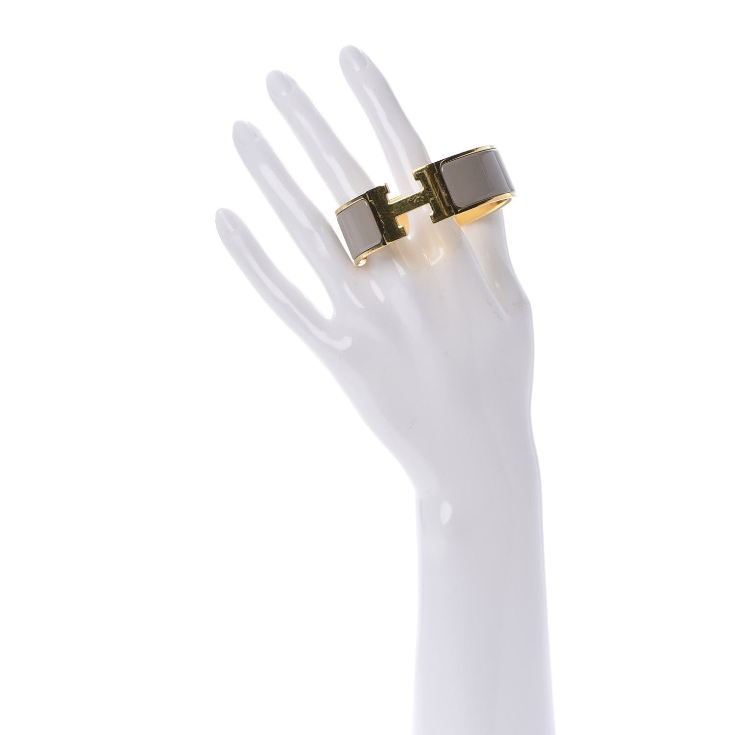 Enamel Wide Clic Clac H Bracelet PM Marron Glace